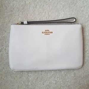 Coach large wristlet in white